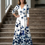 Celine | Abito Midi con Collo Avvolgente