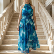 Sylin | Abito Midi con Scollo All'Americana