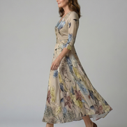 Celine | Abito Midi con Collo Avvolgente