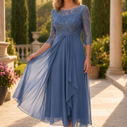 Maria™ Abito Elegante in Pizzo e Chiffon