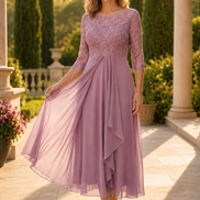 Maria™ Abito Elegante in Pizzo e Chiffon