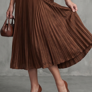 Theodora | Vestito Midi a Strisce con Vita Plissettata
