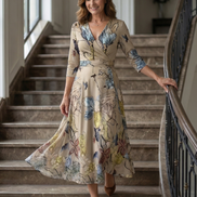 Celine | Abito Midi con Collo Avvolgente