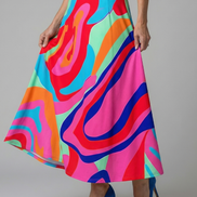 Celine | Abito Midi con Collo Avvolgente