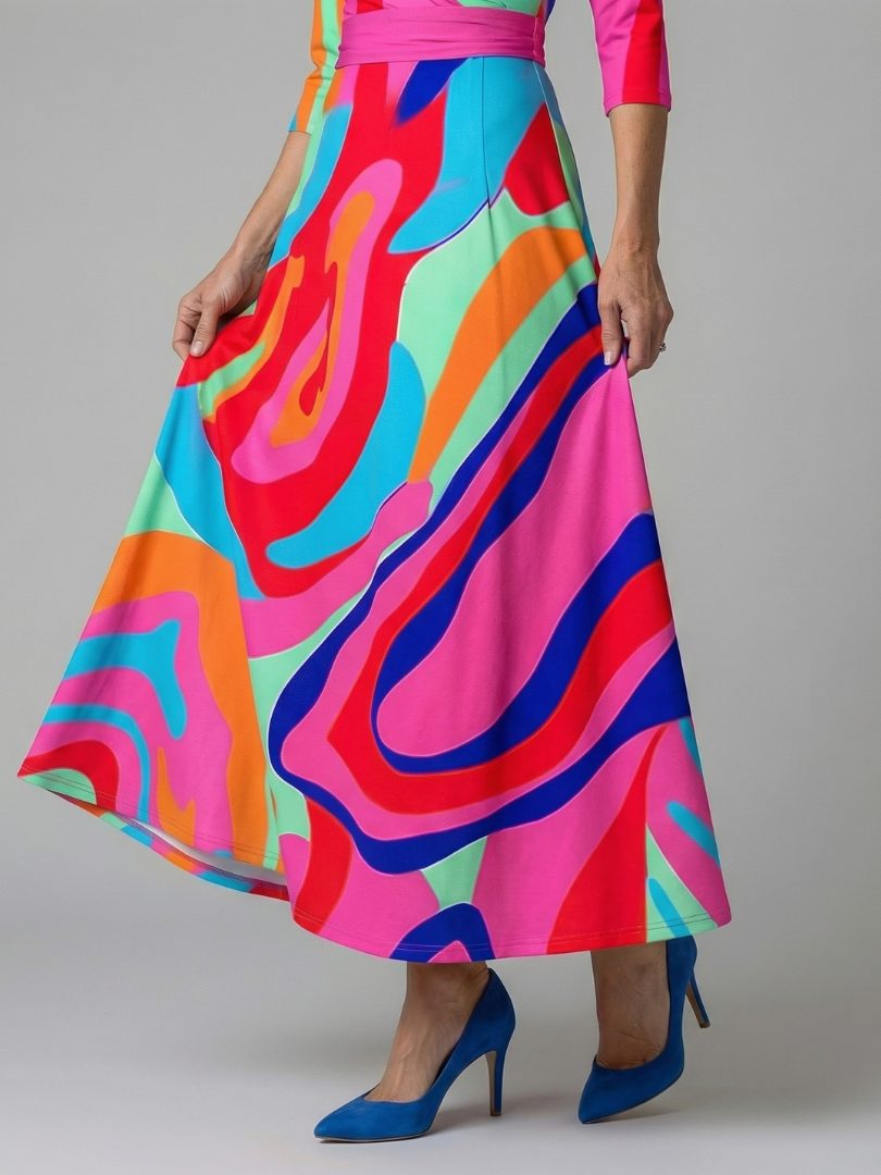 Celine | Abito Midi con Collo Avvolgente