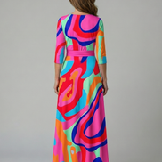 Celine | Abito Midi con Collo Avvolgente