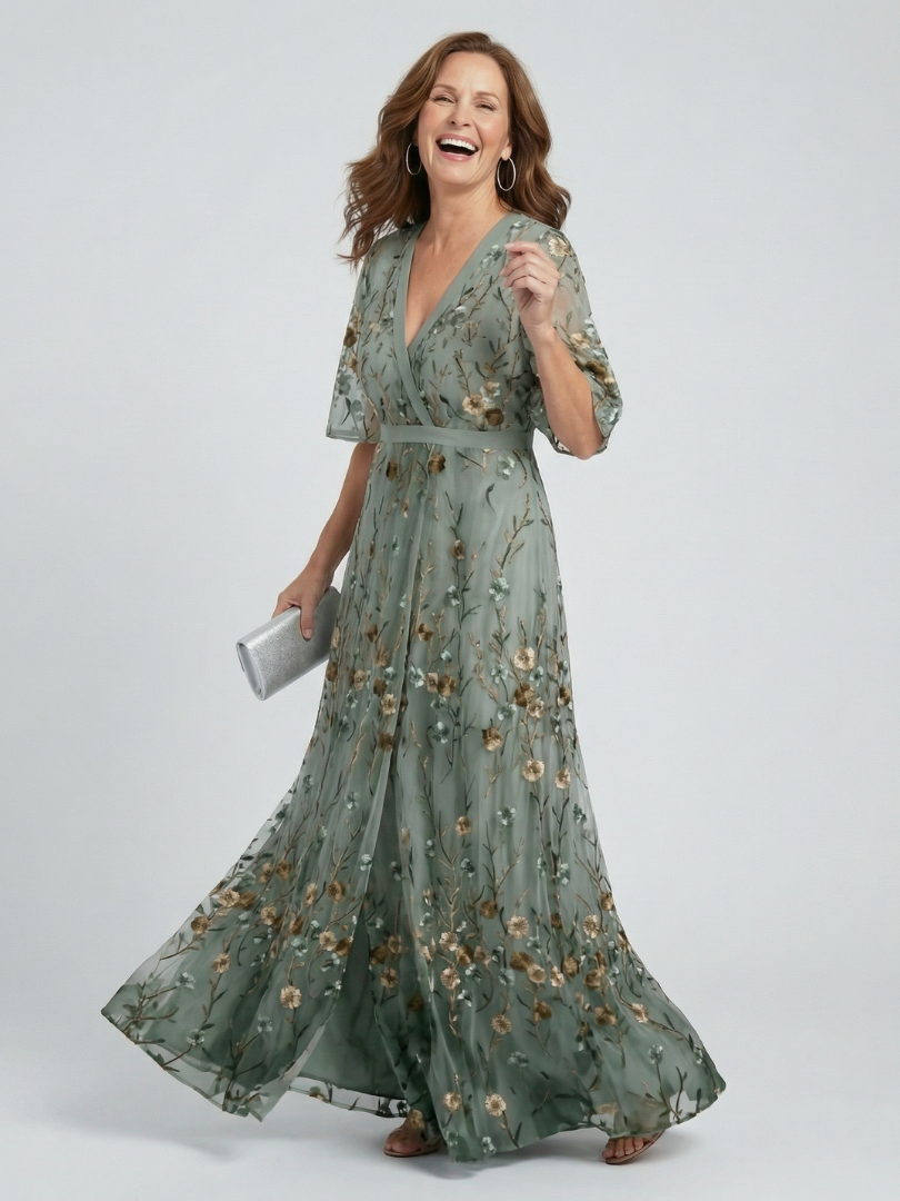 Selora | Abito Maxi Floreale con Collo Halter