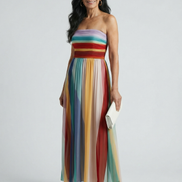 Serena | Abito Maxi con Strisce Leggere