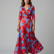 Celine | Abito Midi con Collo Avvolgente