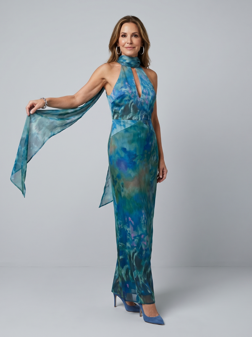 Juniper | Abito Maxi Senza Maniche con Collo Halter a Fessura
