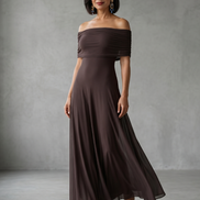 Giugno | Abito Midi Drappeggiato con Spalle Scoperte