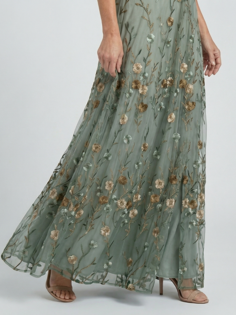 Selora | Abito Maxi Floreale con Collo Halter
