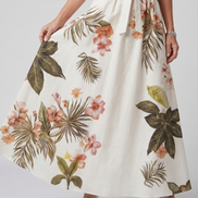 Wiese | Abito Maxi con Collo All'Americana e Pannello Botanico