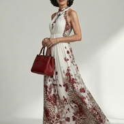 Orlune | Abito Maxi Bianco Pieghevole