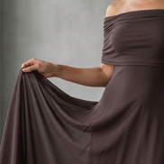Giugno | Abito Midi Drappeggiato con Spalle Scoperte