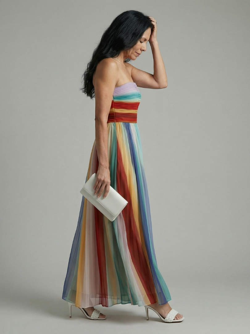 Serena | Abito Maxi con Strisce Leggere