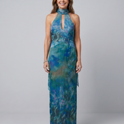 Juniper | Abito Maxi Senza Maniche con Collo Halter a Fessura