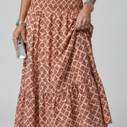 Amira | Abito Midi con Stampa Geometrica e Cutout