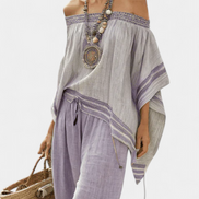 Zandrel | Elegante set in lino off-shoulder
