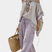 Zandrel | Elegante set in lino off-shoulder