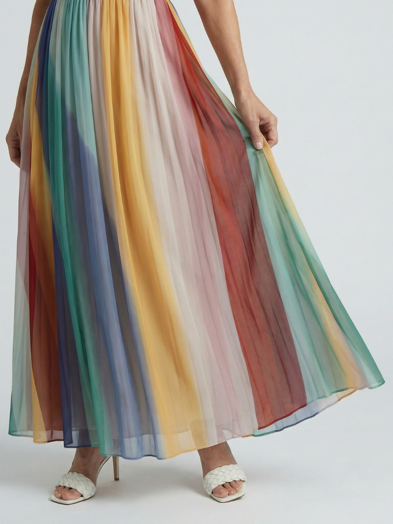 Serena | Abito Maxi con Strisce Leggere