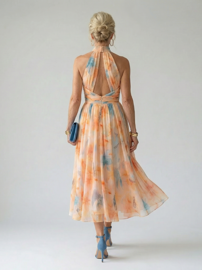 Elin | Abito Midi con Collo All'Americana
