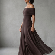 Giugno | Abito Midi Drappeggiato con Spalle Scoperte