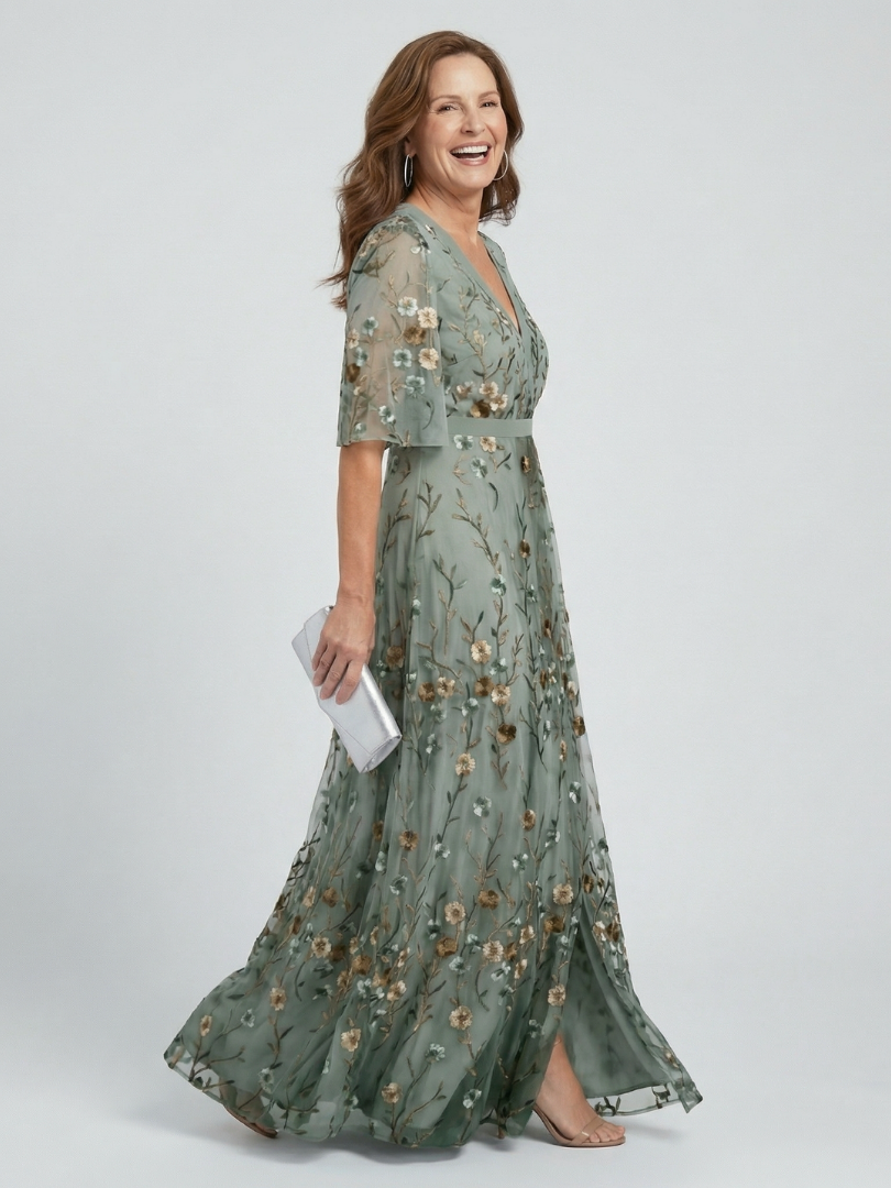 Selora | Abito Maxi Floreale con Collo Halter