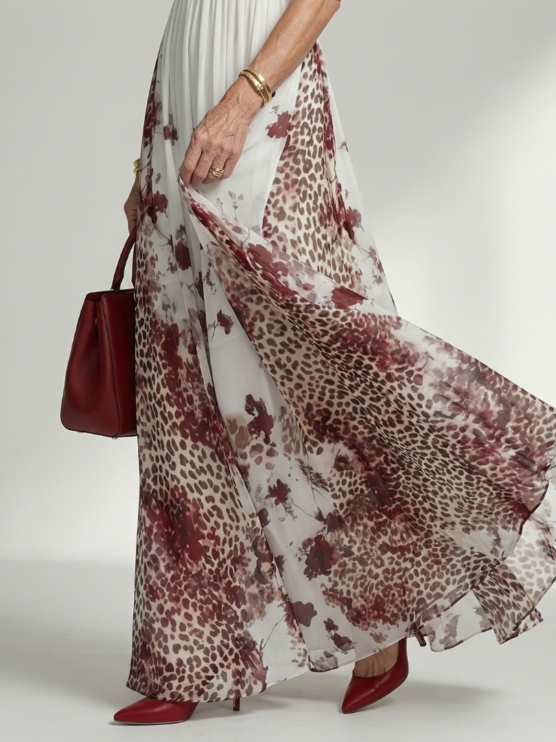 Orlune | Abito Maxi Bianco Pieghevole