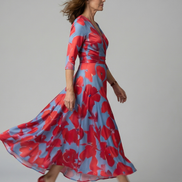 Celine | Abito Midi con Collo Avvolgente