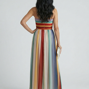 Serena | Abito Maxi con Strisce Leggere