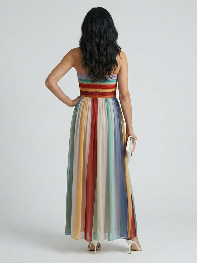 Serena | Abito Maxi con Strisce Leggere