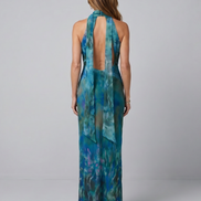 Juniper | Abito Maxi Senza Maniche con Collo Halter a Fessura
