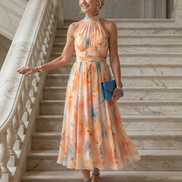 Elin | Abito Midi con Collo All'Americana