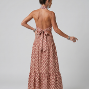 Amira | Abito Midi con Stampa Geometrica e Cutout