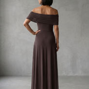 Giugno | Abito Midi Drappeggiato con Spalle Scoperte