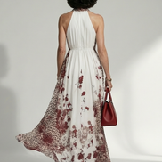 Orlune | Abito Maxi Bianco Pieghevole