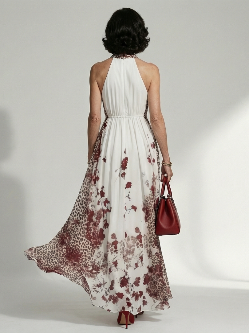 Orlune | Abito Maxi Bianco Pieghevole