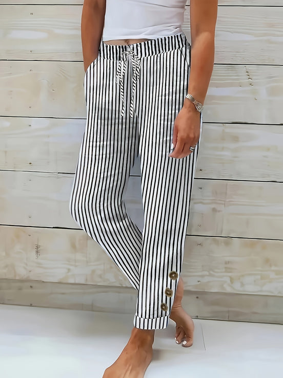 Raquelle - Pantaloni Casual a Righe