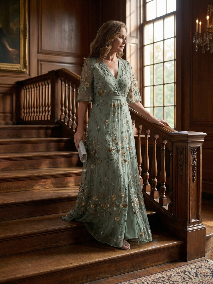 Selora | Abito Maxi Floreale con Collo Halter