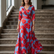 Celine | Abito Midi con Collo Avvolgente