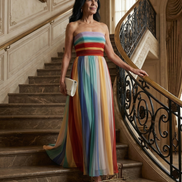 Serena | Abito Maxi con Strisce Leggere
