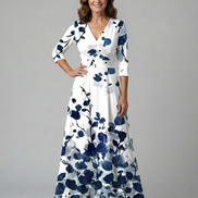 Celine | Abito Midi con Collo Avvolgente