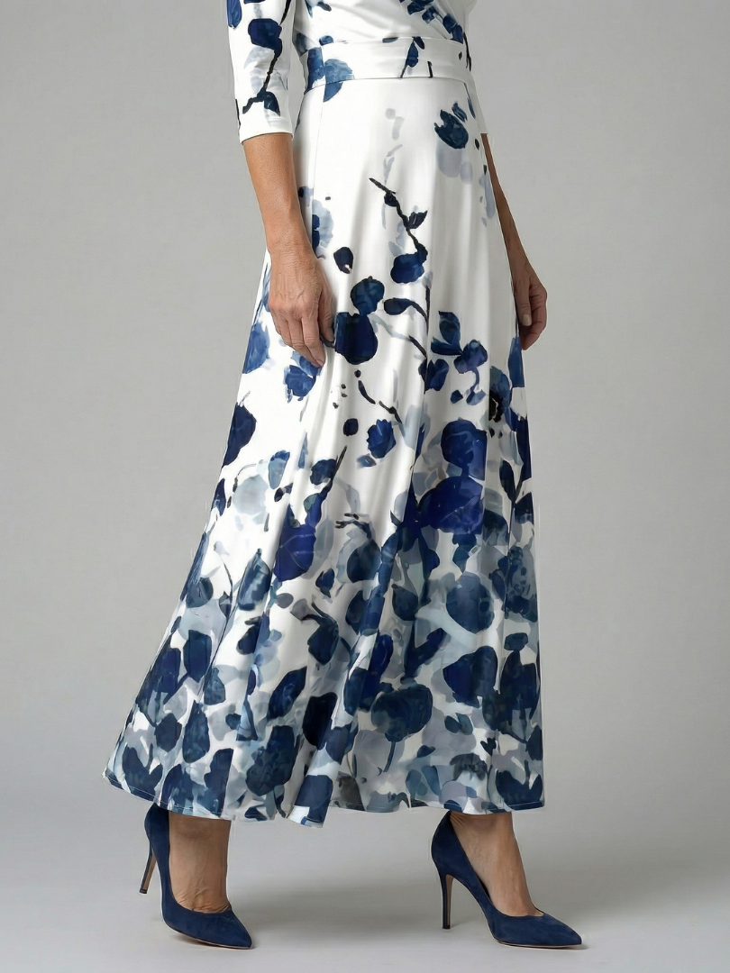 Celine | Abito Midi con Collo Avvolgente