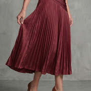 Theodora | Vestito Midi a Strisce con Vita Plissettata