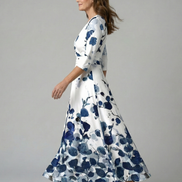 Celine | Abito Midi con Collo Avvolgente