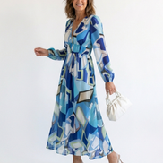 Althea | Abito Maxi a Maniche Lunghe con Fantasia Floreale