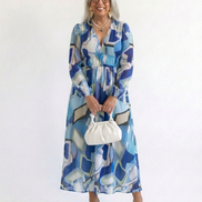 Althea | Abito Maxi a Maniche Lunghe con Fantasia Floreale