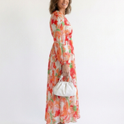 Althea | Abito Maxi a Maniche Lunghe con Fantasia Floreale
