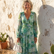 Althea | Abito Maxi a Maniche Lunghe con Fantasia Floreale